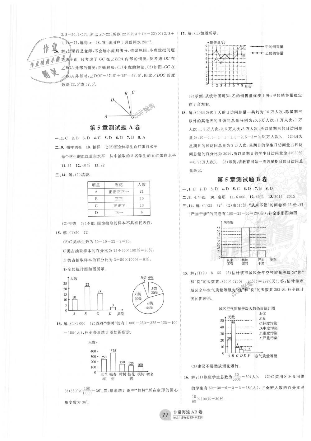 2018年海淀單元測(cè)試AB卷七年級(jí)數(shù)學(xué)上冊(cè)湘教版 第5頁(yè)