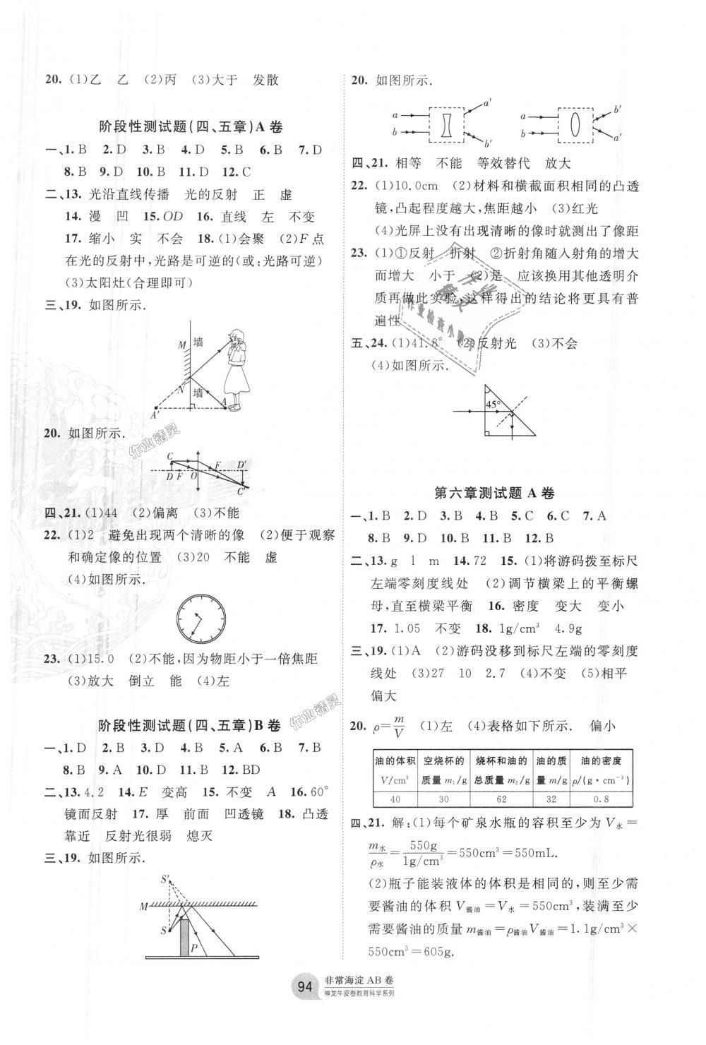 2018年海淀單元測試AB卷八年級物理上冊人教版 第6頁