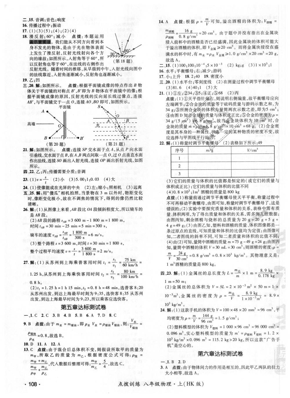 2018年點(diǎn)撥訓(xùn)練八年級物理上冊滬科版 第19頁