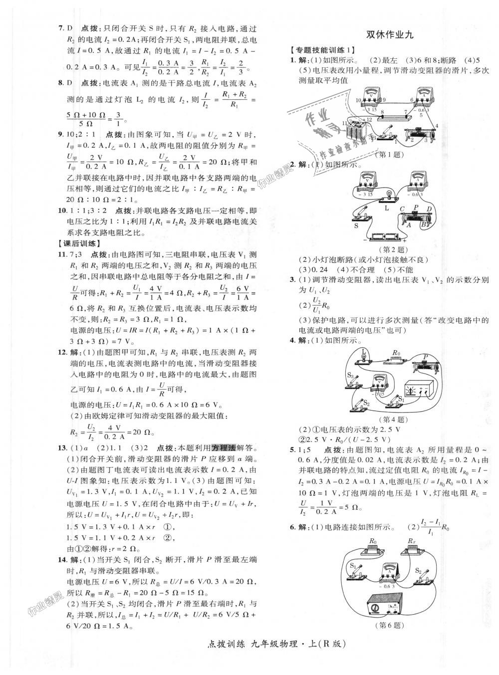 2018年点拨训练九年级物理上册人教版 第19页