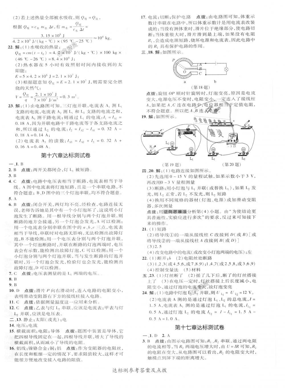 2018年点拨训练九年级物理上册人教版 第25页