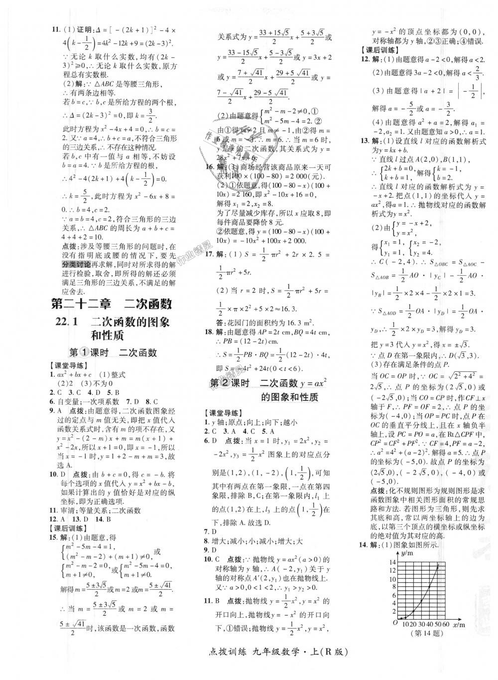 2018年点拨训练九年级数学上册人教版 第8页