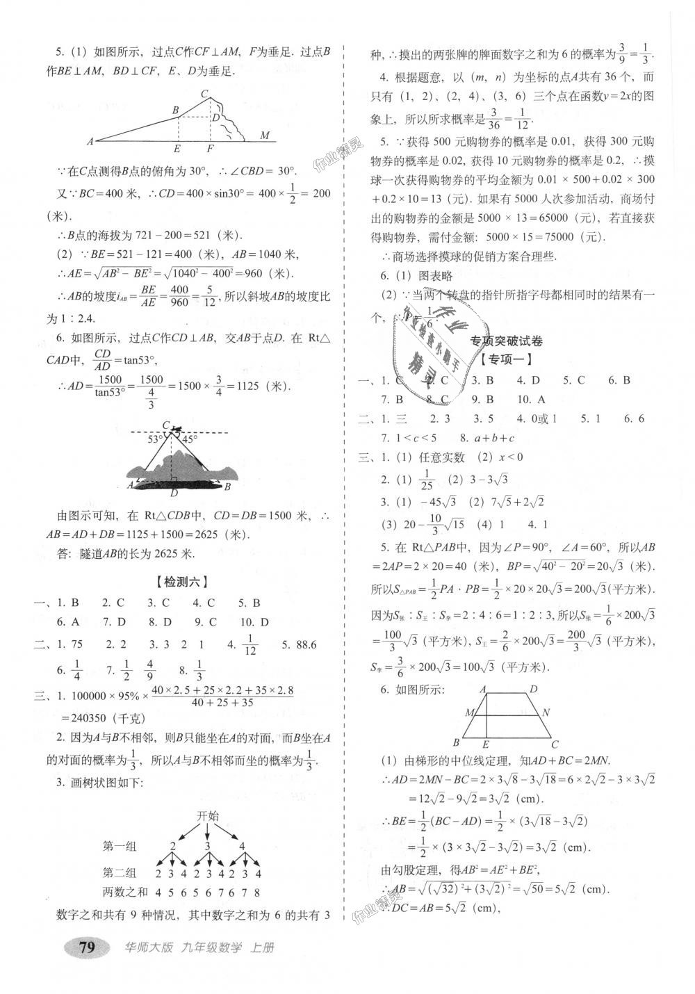 2018年聚能闖關(guān)期末復(fù)習(xí)沖刺卷九年級(jí)數(shù)學(xué)上冊(cè)華師大版 第7頁(yè)