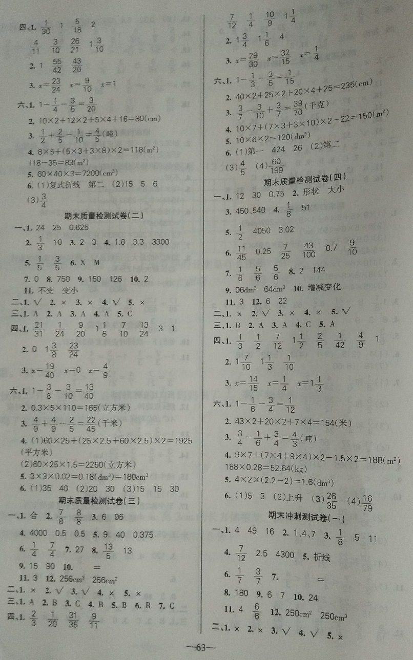 2018年名師點(diǎn)睛期末卷五年級(jí)數(shù)學(xué)下冊(cè)人教版 第2頁(yè)