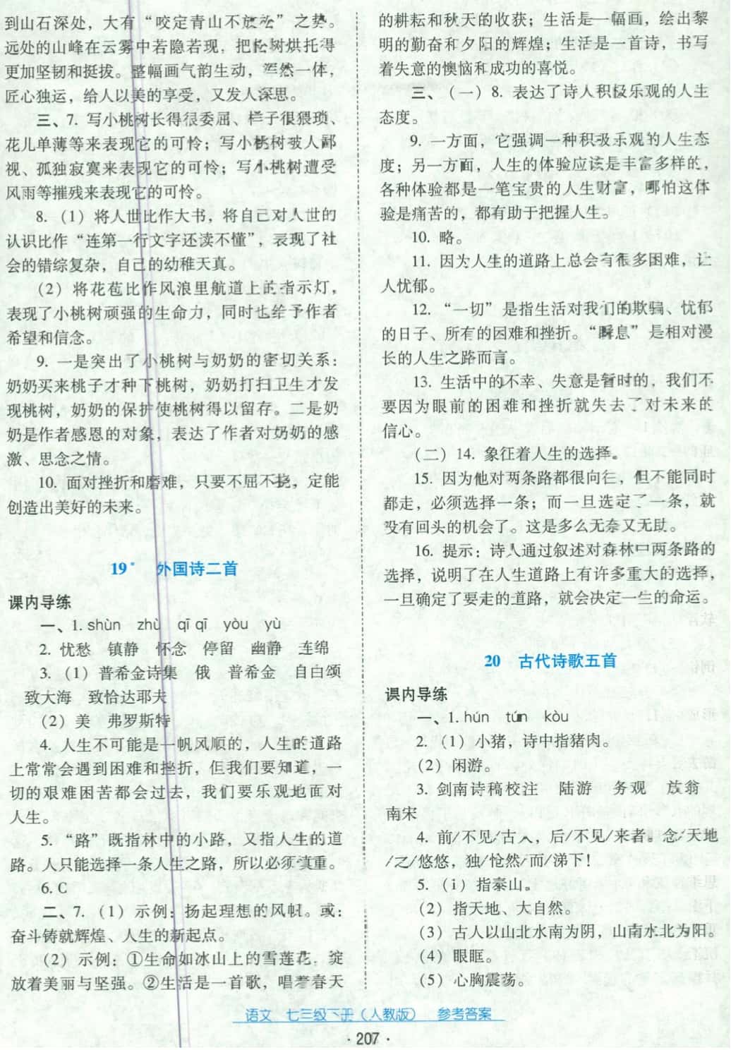 2018年云南省標(biāo)準(zhǔn)教輔優(yōu)佳學(xué)案七年級(jí)語文下冊人教版 第11頁