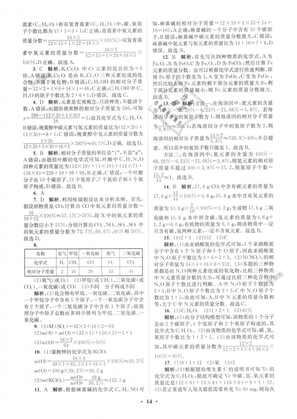 2018年初中化學(xué)小題狂做九年級上冊人教版提優(yōu)版 第14頁