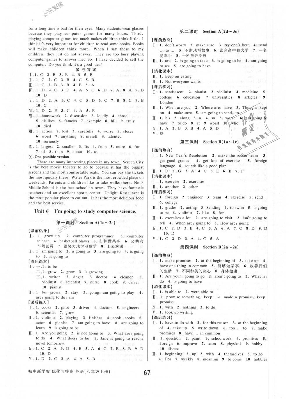 2018年初中新學(xué)案優(yōu)化與提高八年級英語上冊人教版 第11頁