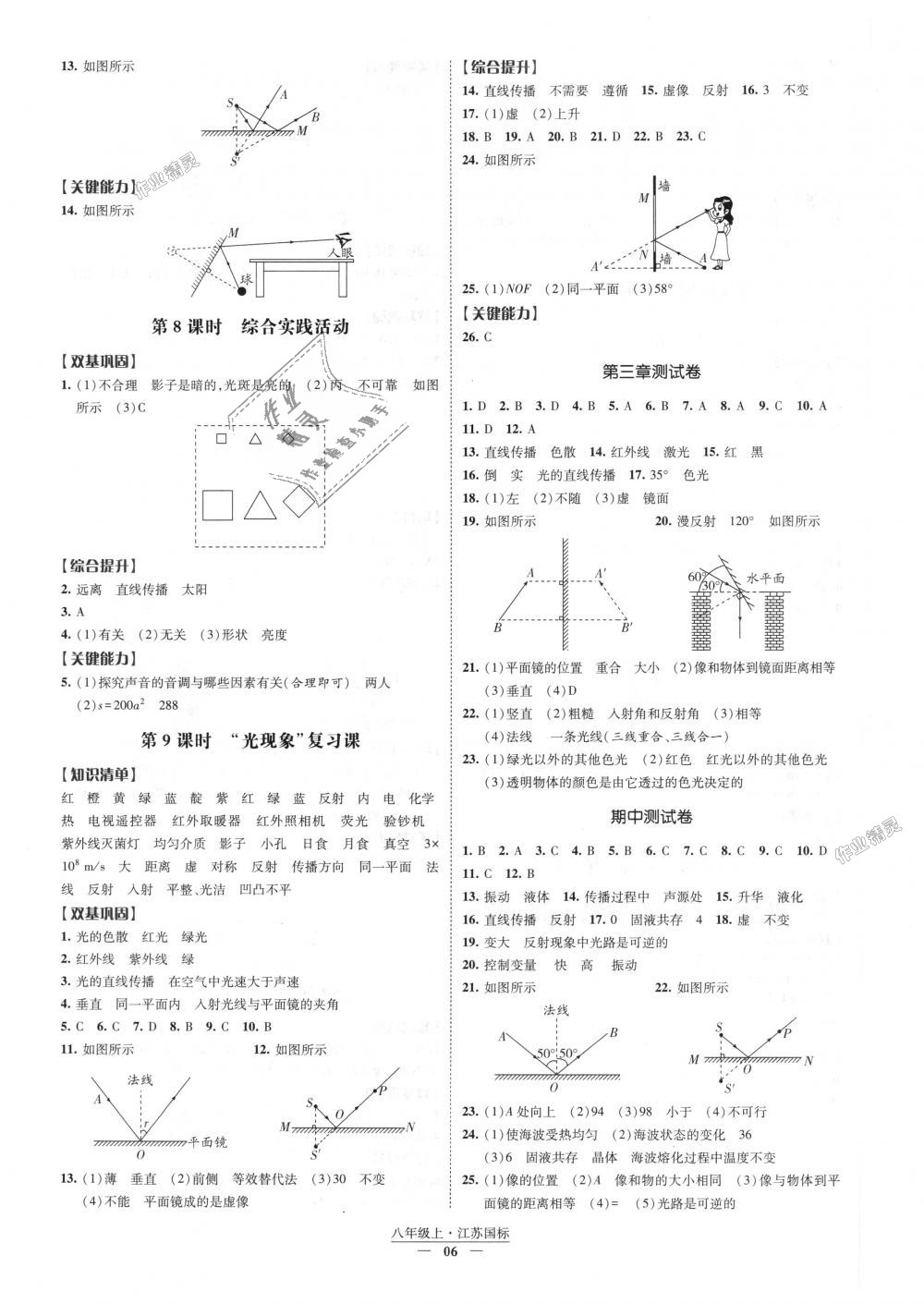 2018年經綸學典新課時作業(yè)八年級物理上冊江蘇版 第6頁