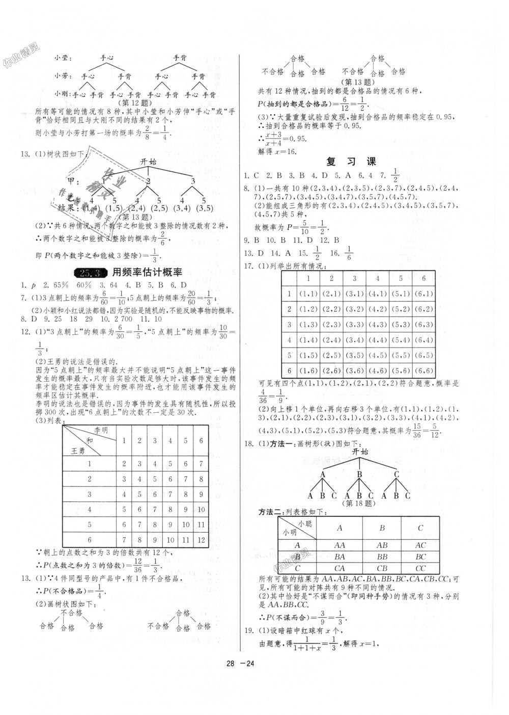 2018年1課3練單元達標(biāo)測試九年級數(shù)學(xué)上冊人教版 第24頁