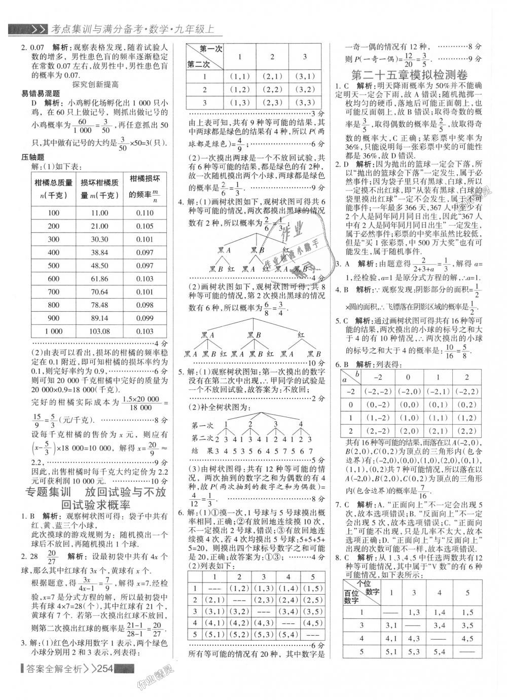 2018年考點(diǎn)集訓(xùn)與滿分備考九年級數(shù)學(xué)上冊人教版 第62頁