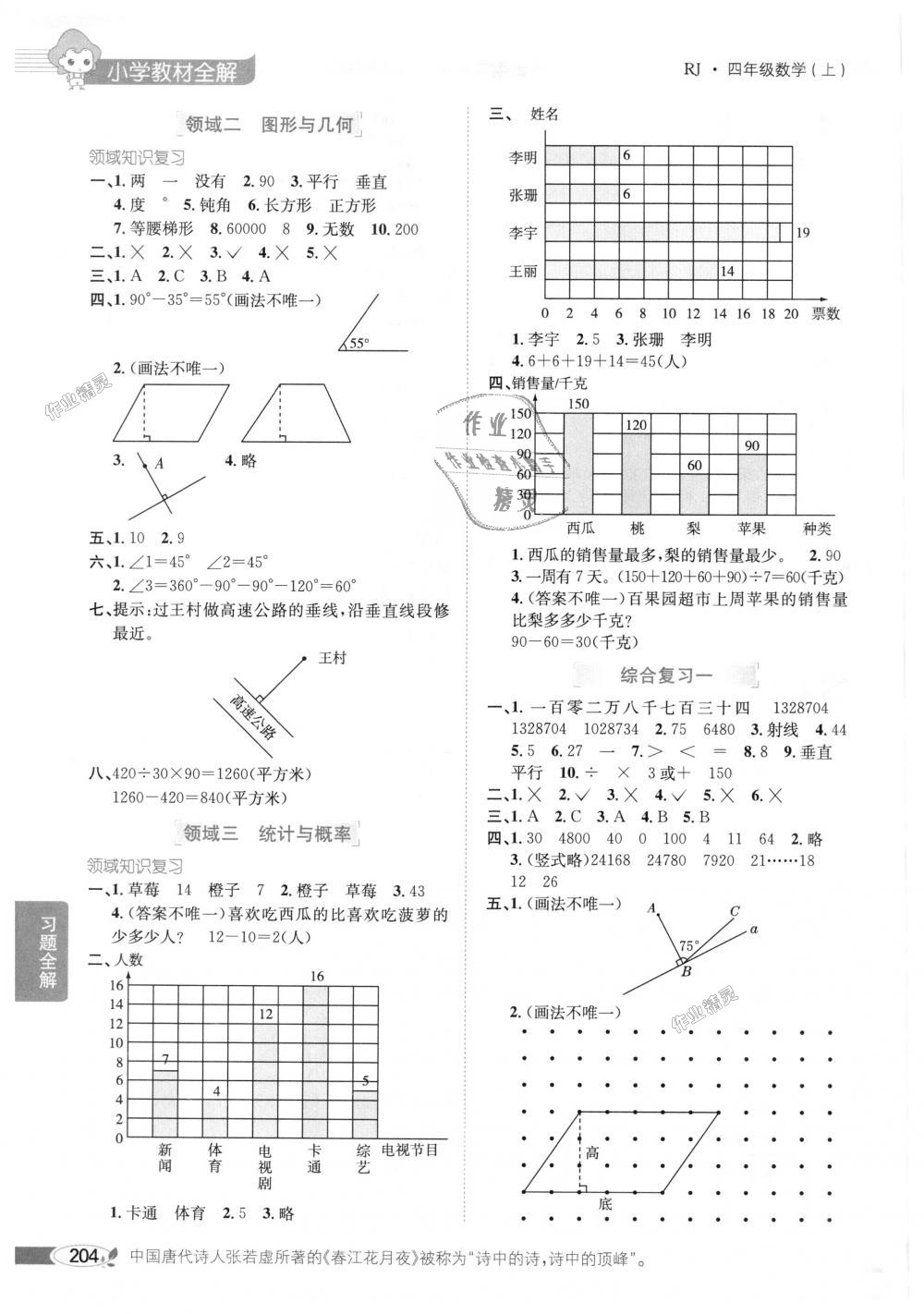 2018年小学教材全解四年级数学上册人教版 第12页