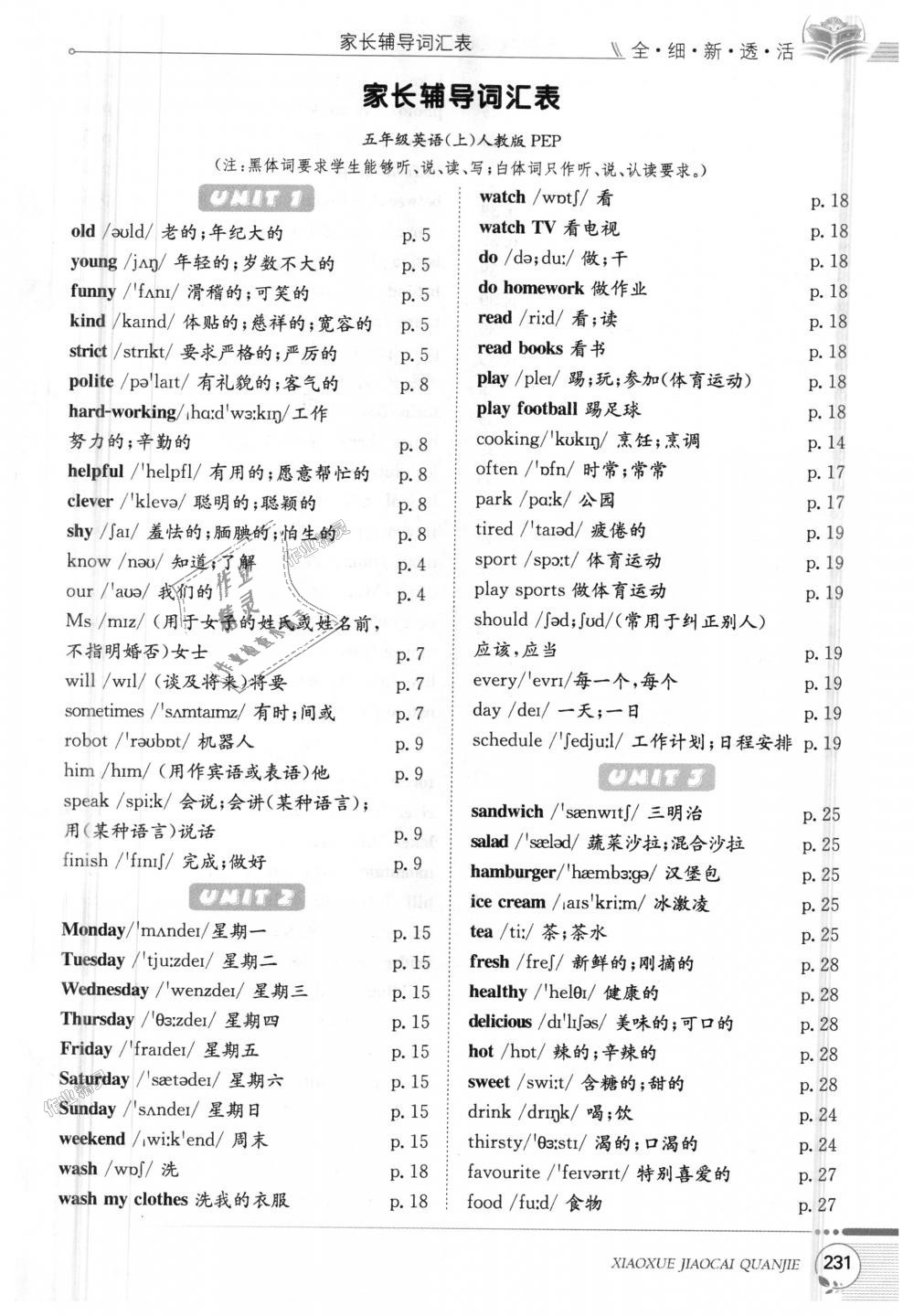 2018年小学教材全解五年级英语上册人教PEP版 第15页