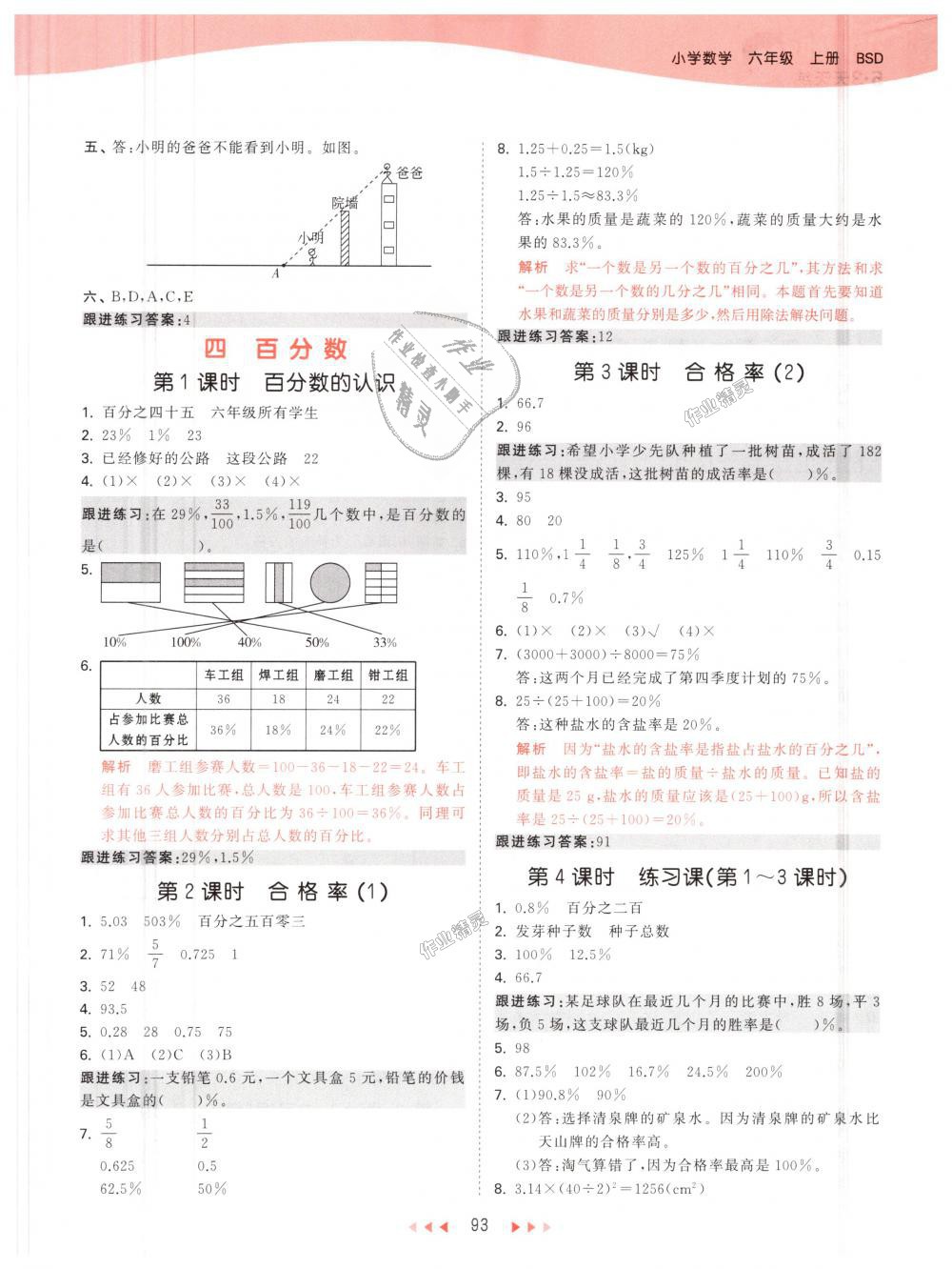 2018年53天天練小學數(shù)學六年級上冊北師大版 第9頁