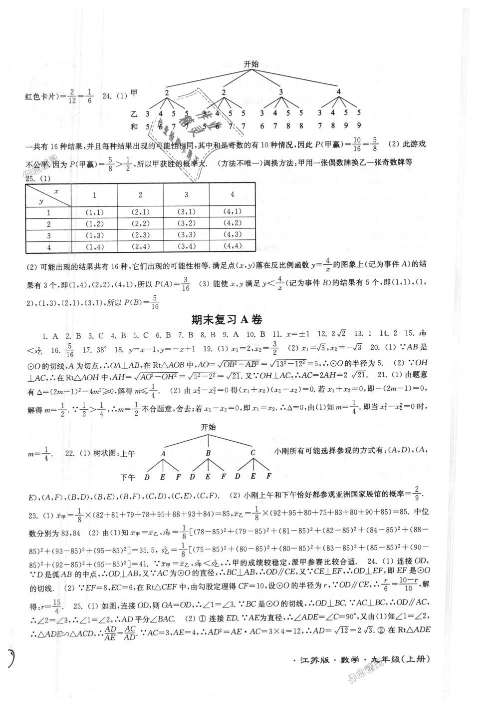 2018年江蘇密卷九年級數(shù)學(xué)上冊江蘇版 第10頁