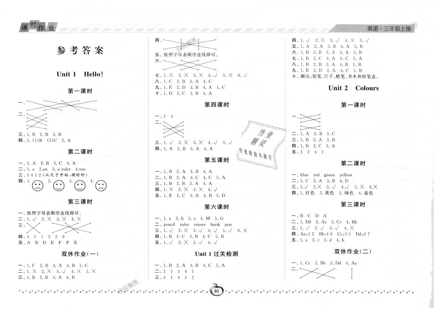 2018年經(jīng)綸學(xué)典課時(shí)作業(yè)三年級(jí)英語(yǔ)上冊(cè)人教版 第4頁(yè)