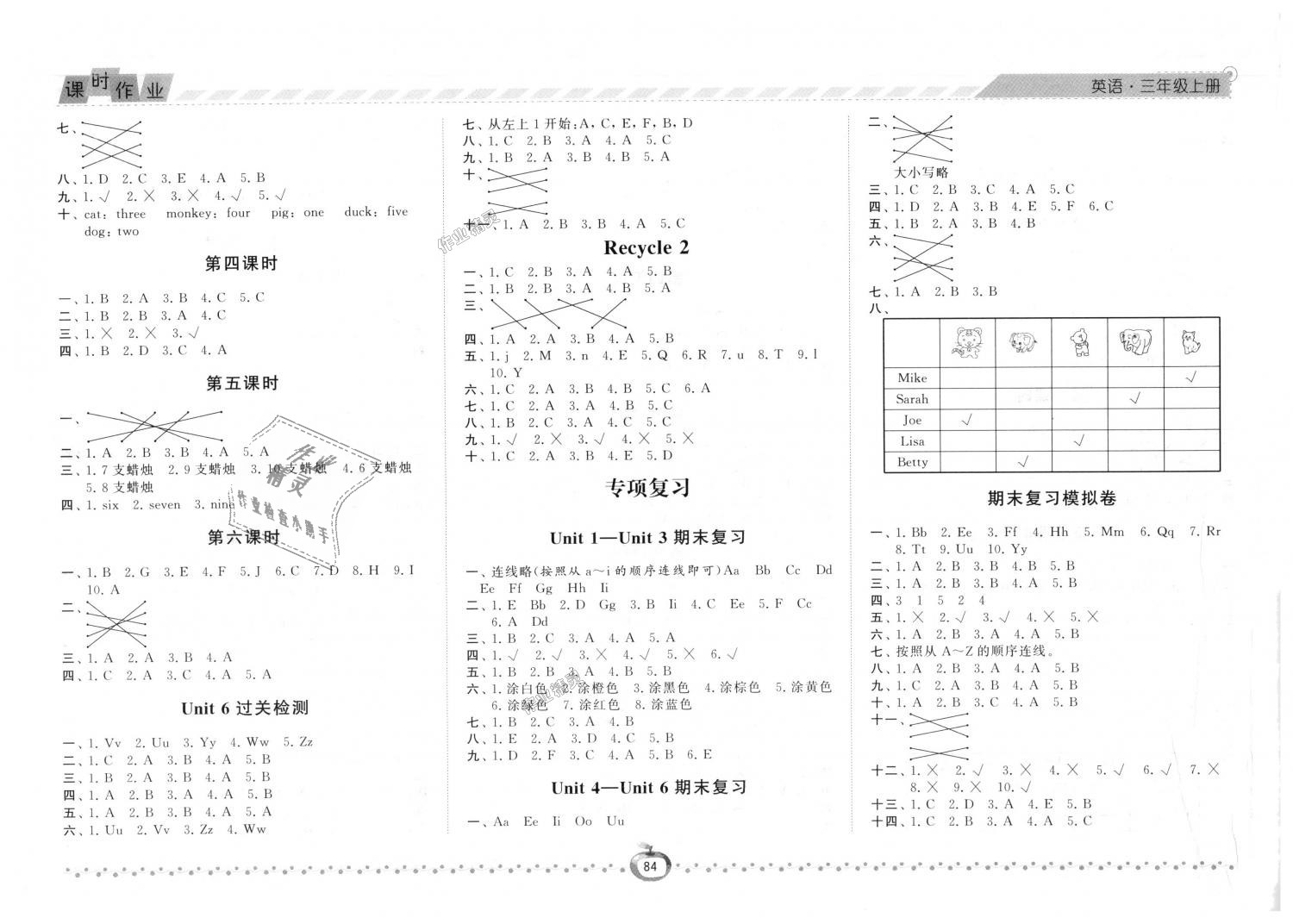 2018年經(jīng)綸學(xué)典課時作業(yè)三年級英語上冊人教版 第8頁