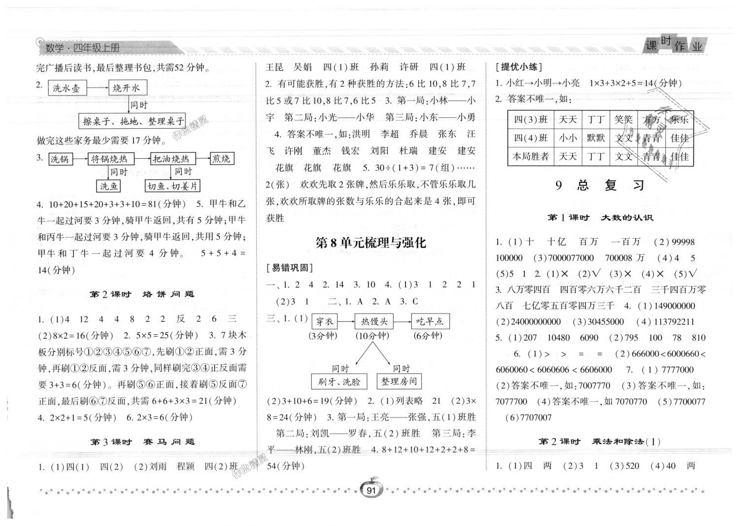 2018年经纶学典课时作业四年级数学上册人教版 第11页