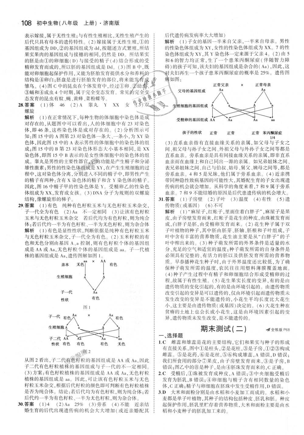 2018年5年中考3年模擬初中生物八年級上冊濟南版 第33頁