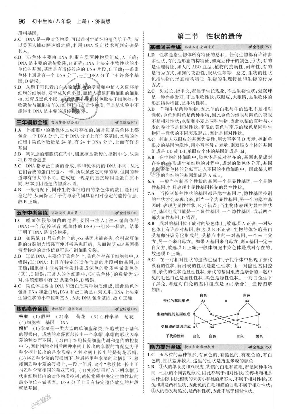 2018年5年中考3年模擬初中生物八年級上冊濟南版 第21頁