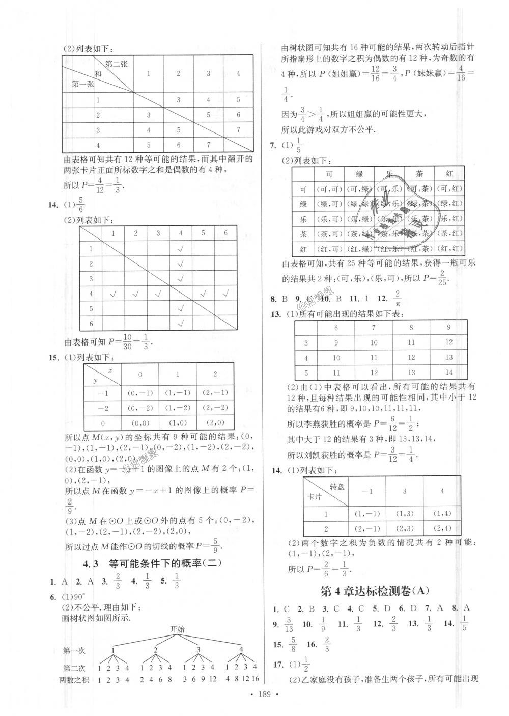 2018年南通小題課時作業(yè)本九年級數(shù)學(xué)上冊江蘇版 第25頁