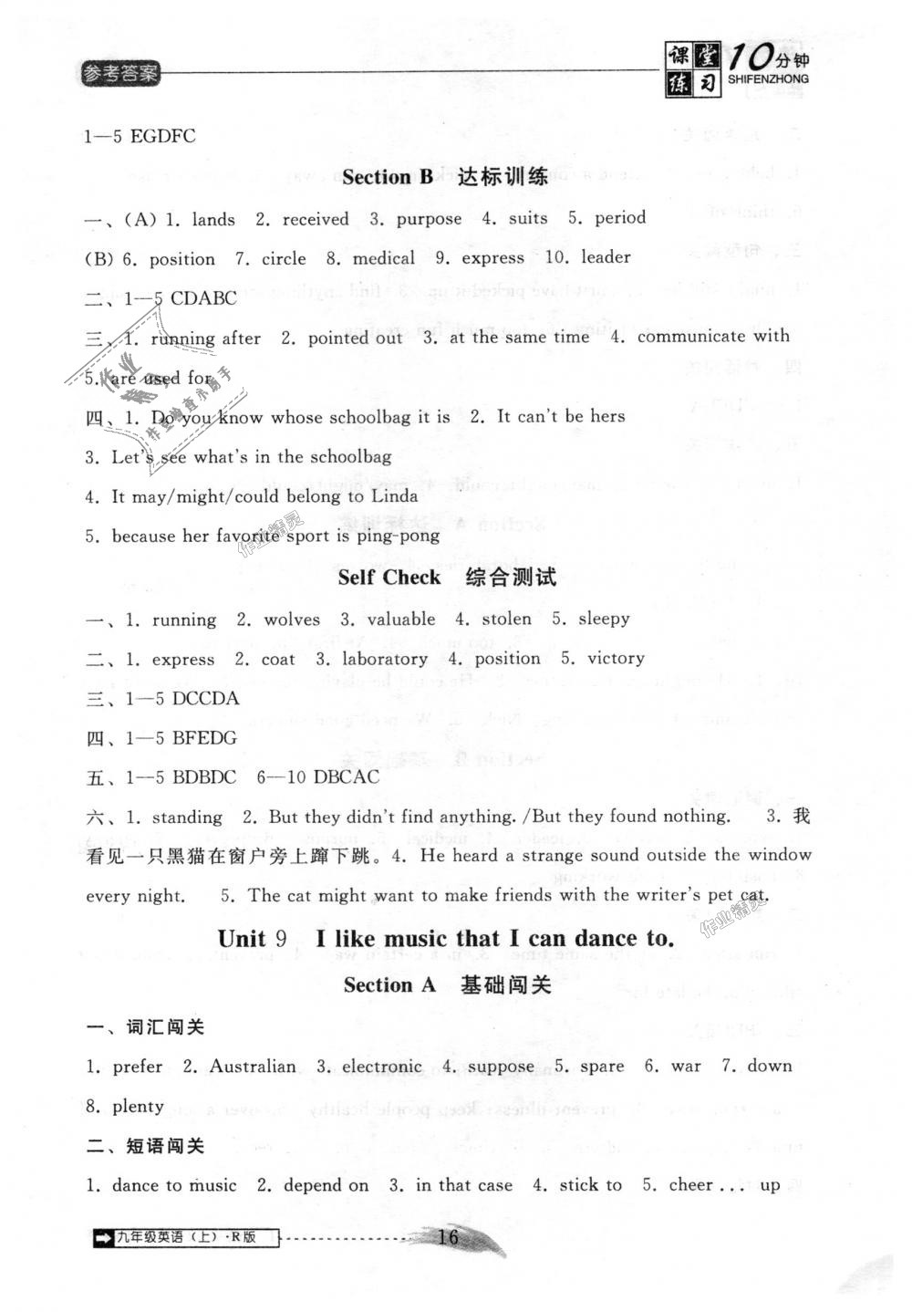 2018年翻转课堂课堂10分钟九年级英语上册人教版 第16页