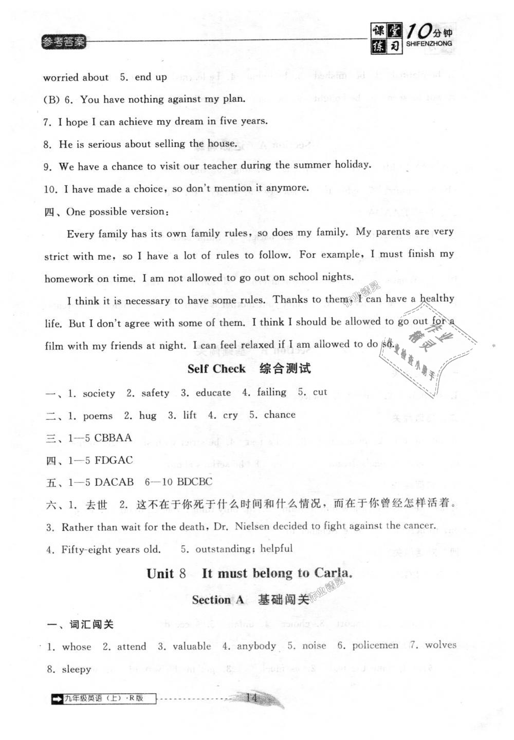 2018年翻转课堂课堂10分钟九年级英语上册人教版 第14页