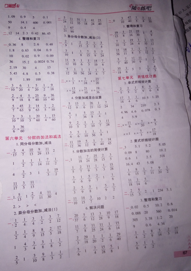 2018年口算應(yīng)用題整合集訓(xùn)五年級數(shù)學(xué)下冊人教版 第5頁