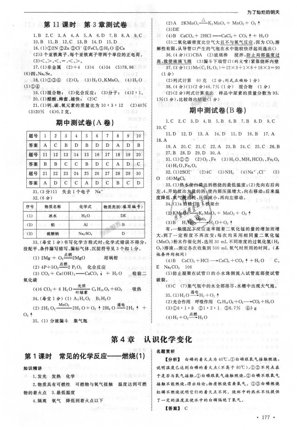 2018年為了燦爛的明天同步訓(xùn)練與拓展九年級化學(xué)上冊滬教版 第8頁