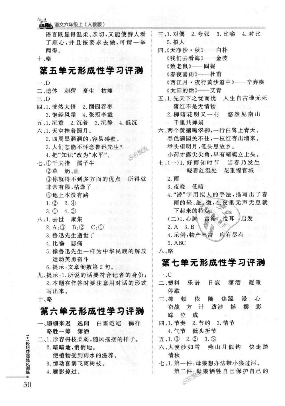 2018年1加1輕巧奪冠優(yōu)化訓(xùn)練六年級(jí)語(yǔ)文上冊(cè)人教版銀版 第15頁(yè)