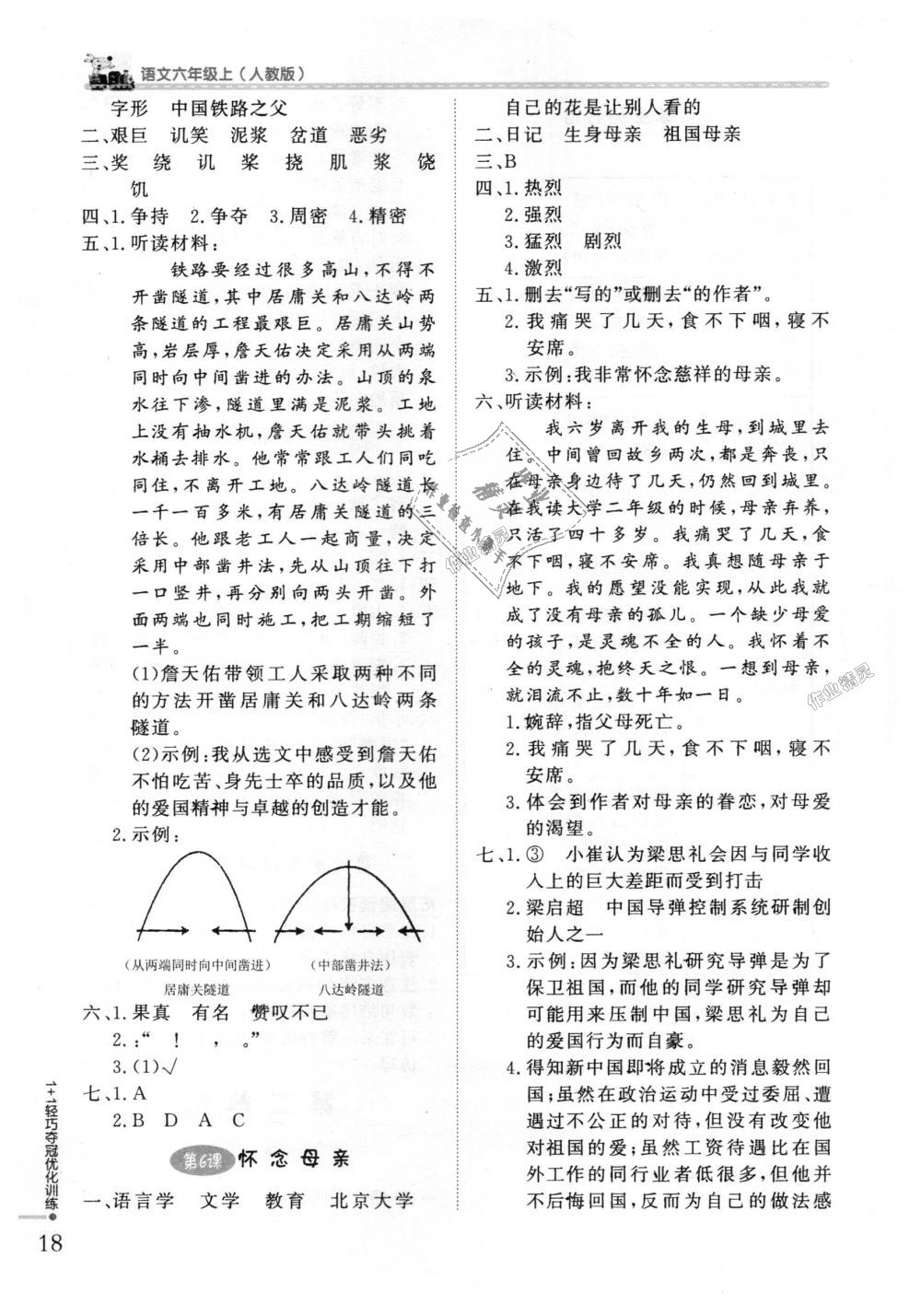 2018年1加1轻巧夺冠优化训练六年级语文上册人教版银版 第3页