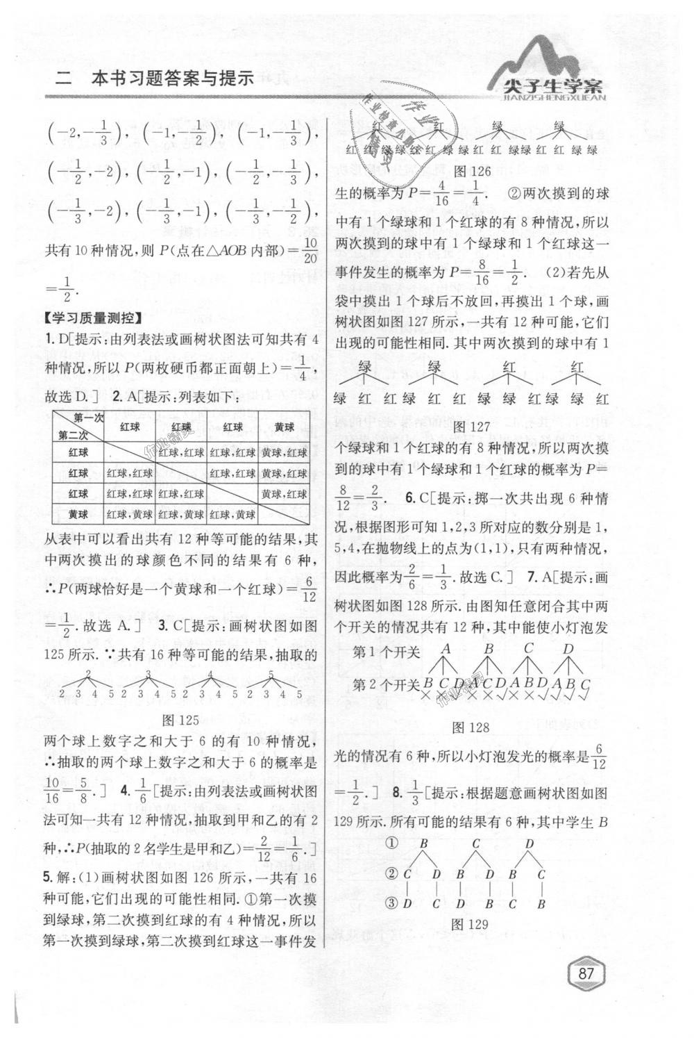 2018年尖子生学案九年级数学上册人教版 第52页