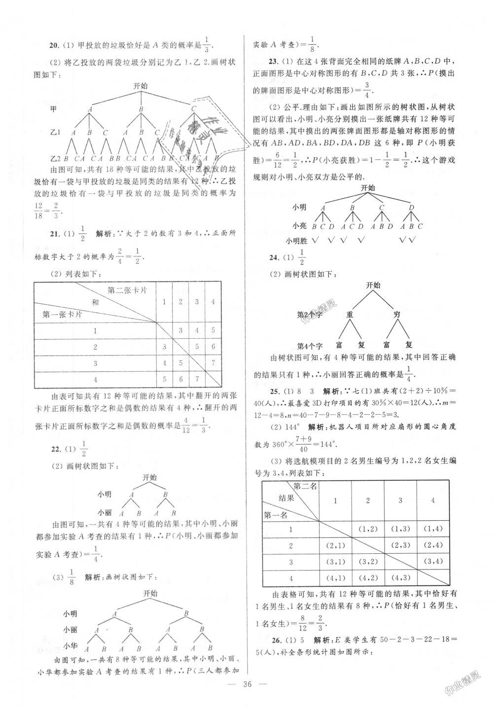 2018年亮點(diǎn)給力大試卷九年級(jí)數(shù)學(xué)上冊(cè)江蘇版 第36頁(yè)