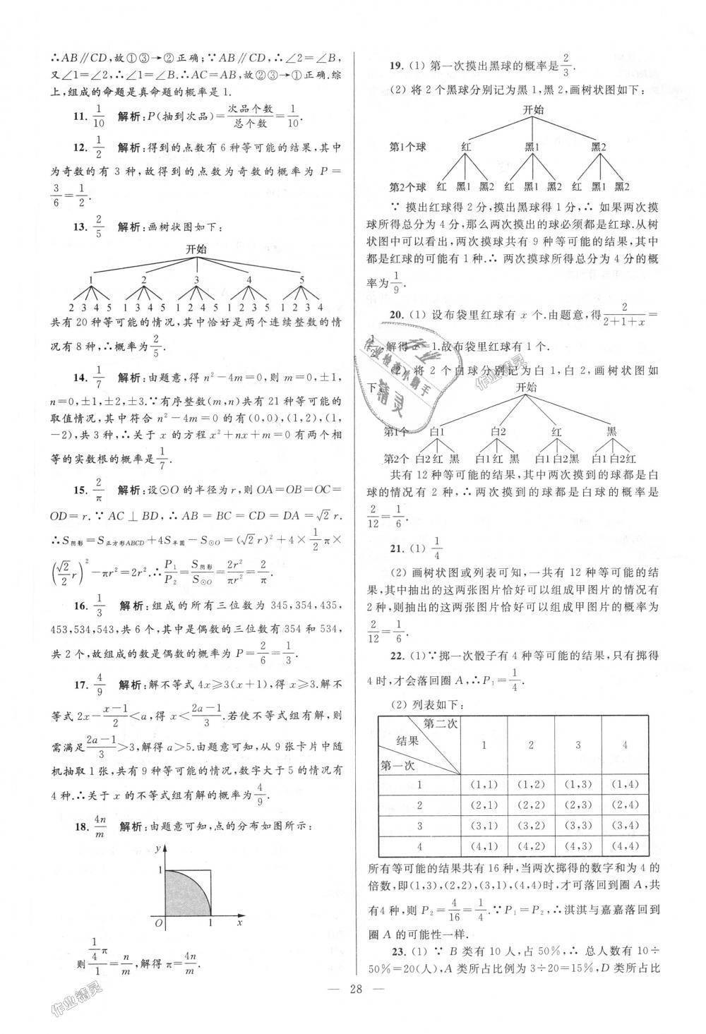 2018年亮點給力大試卷九年級數(shù)學上冊江蘇版 第28頁