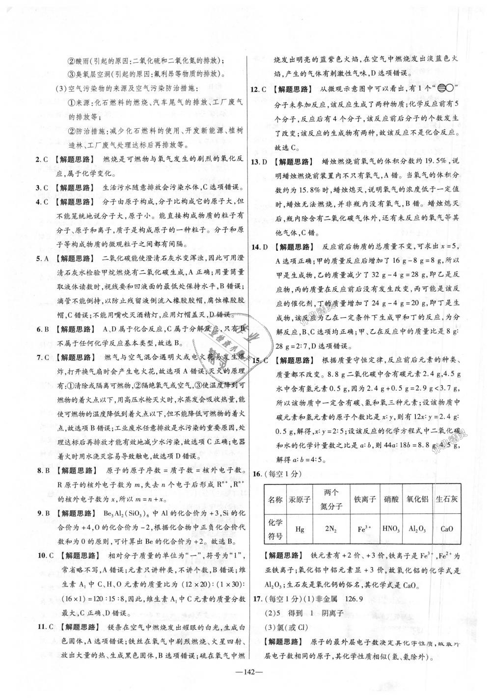 2018年金考卷活頁題選九年級化學(xué)上冊人教版 第28頁