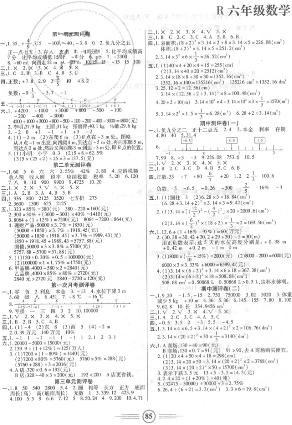 2018年小學(xué)生智能優(yōu)化卷六年級(jí)數(shù)學(xué)下冊(cè)人教版 第1頁