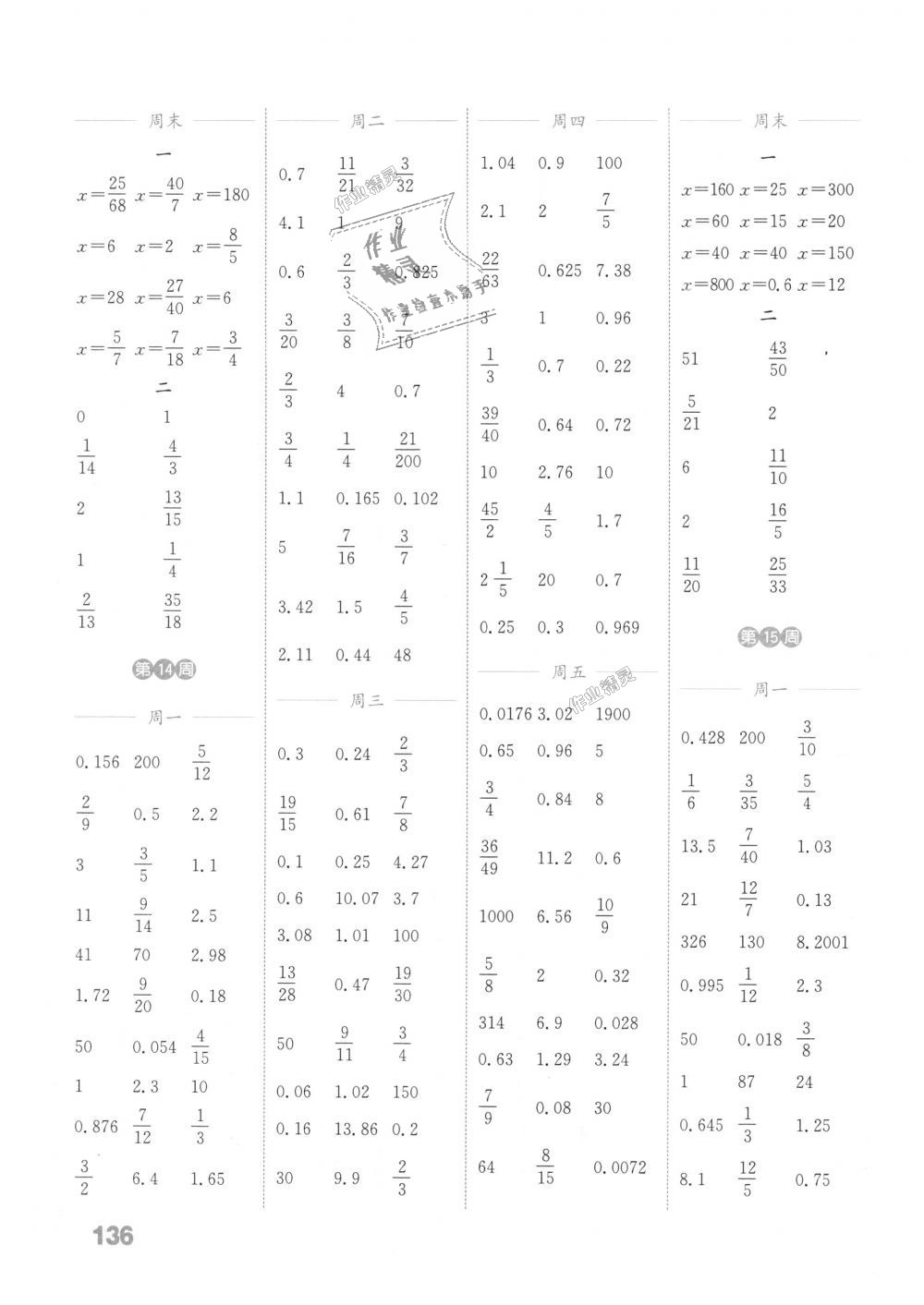 2018年通城學(xué)典小學(xué)數(shù)學(xué)計(jì)算能手六年級(jí)上冊(cè)蘇教版江蘇專用 第10頁