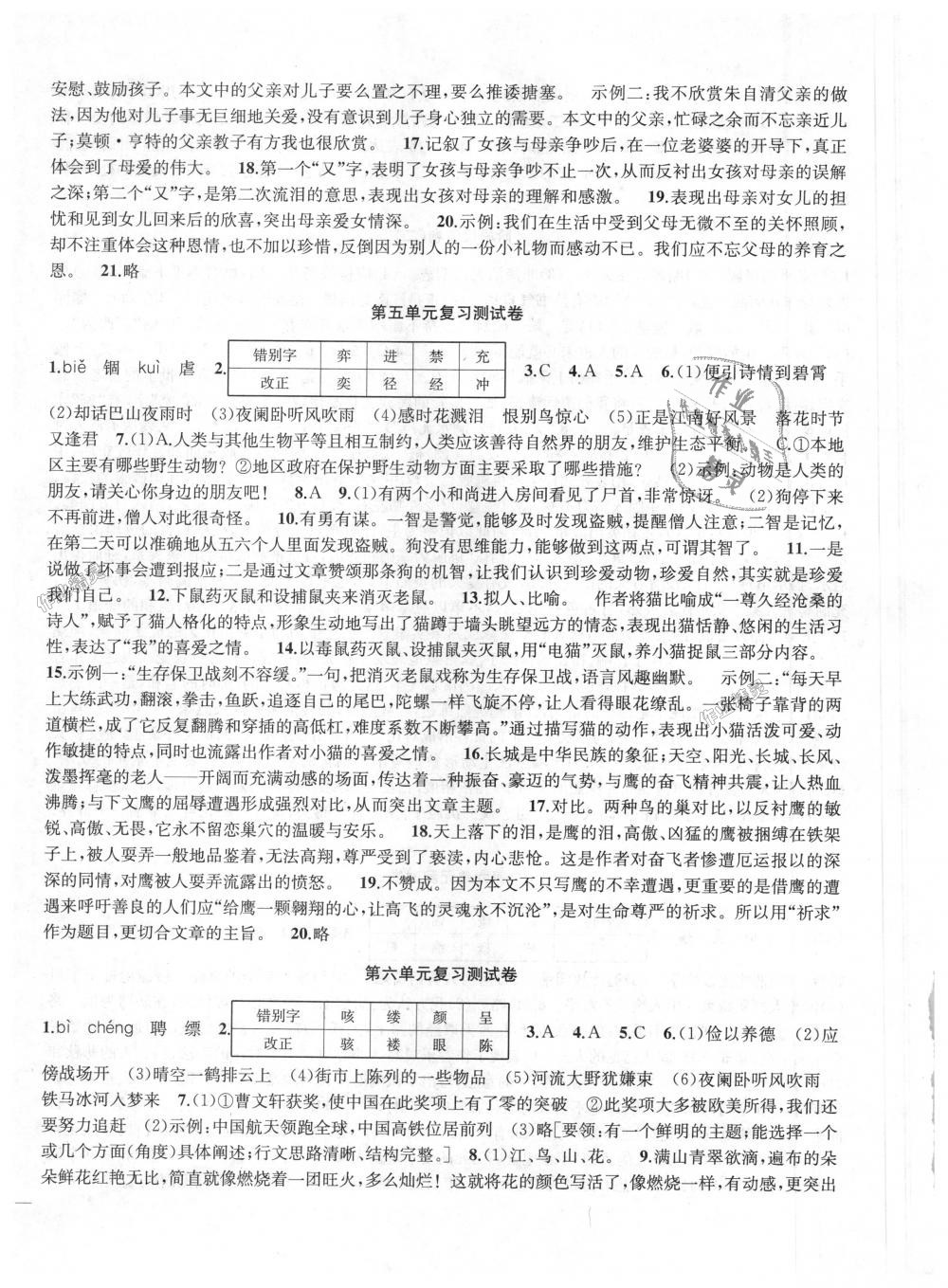 2018年金钥匙冲刺名校大试卷七年级语文上册全国版 第8页