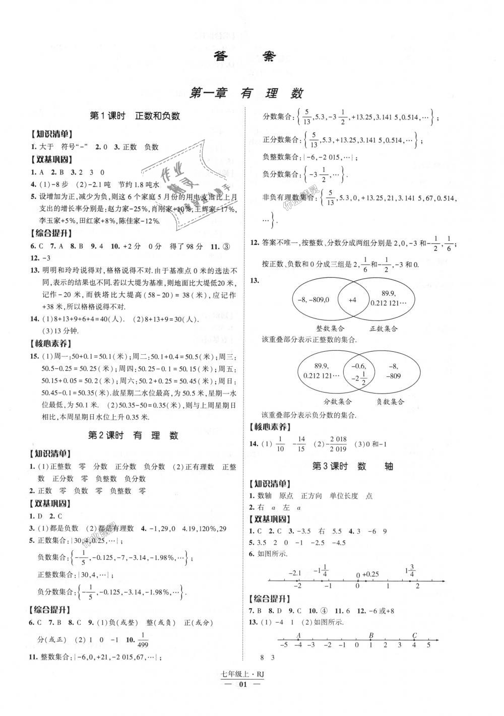 2018年经纶学典新课时作业七年级数学上册人教版 第1页