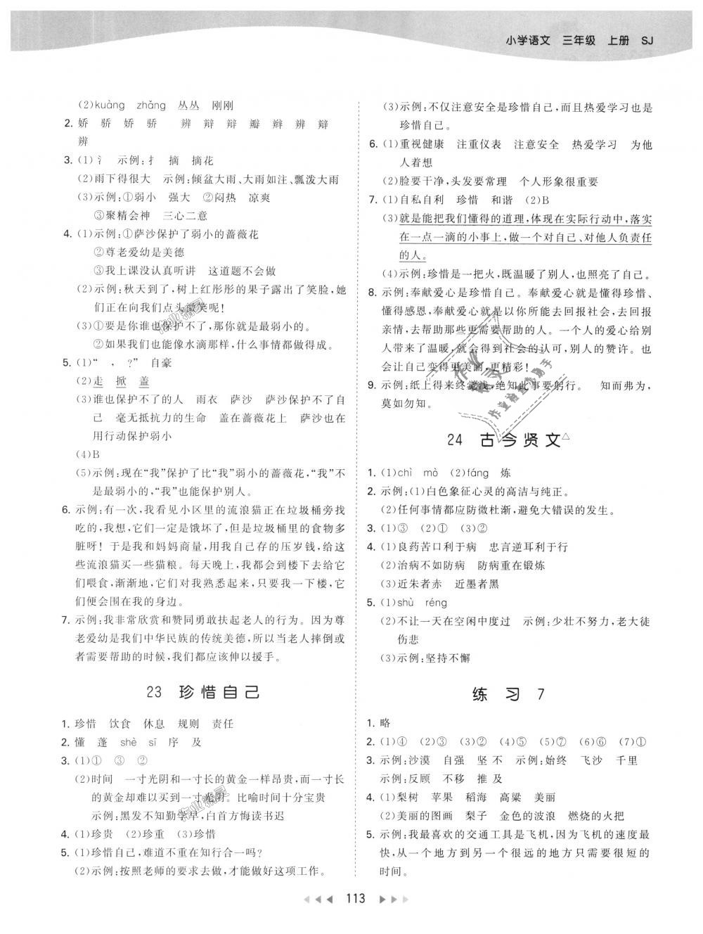 2018年53天天練小學(xué)語(yǔ)文三年級(jí)上冊(cè)蘇教版 第13頁(yè)