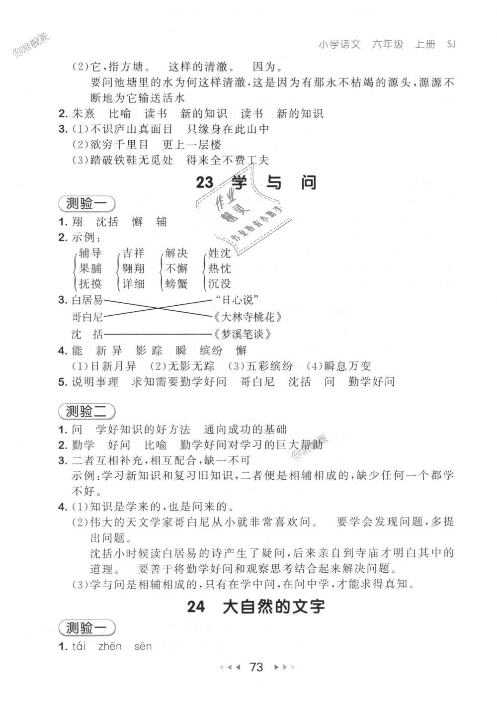 2018年53隨堂測小學(xué)語文六年級(jí)上冊(cè)蘇教版 第13頁