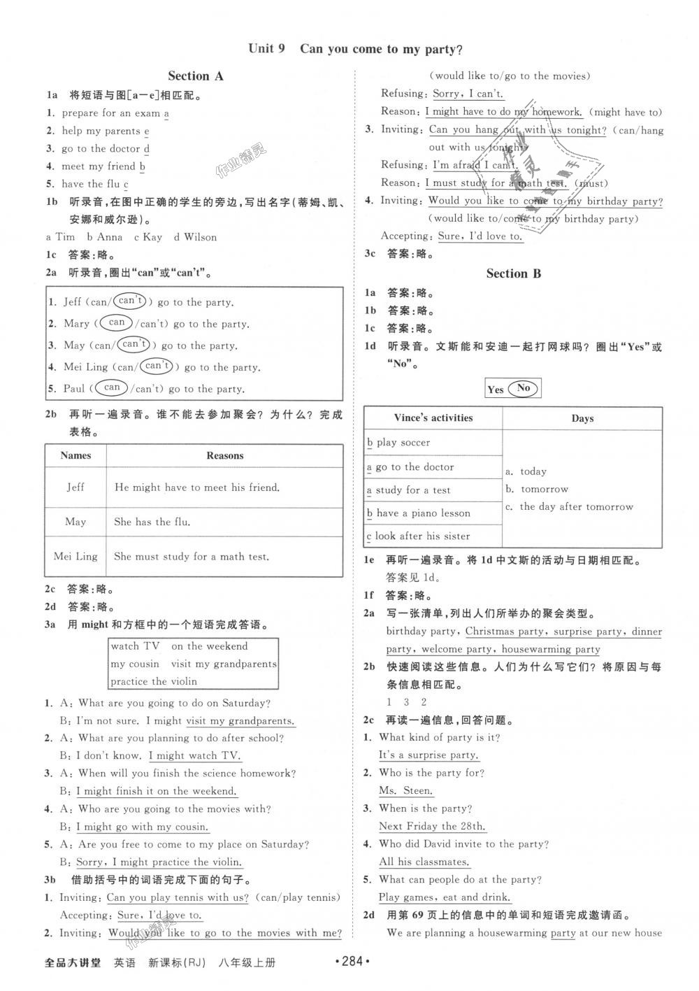 2018年全品大講堂初中英語(yǔ)八年級(jí)上冊(cè)人教版 第34頁(yè)