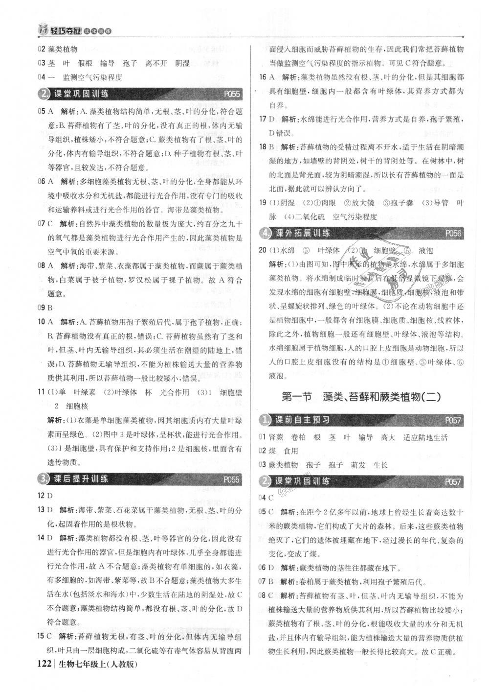 2018年1加1輕巧奪冠優(yōu)化訓(xùn)練七年級生物上冊人教版銀版 第19頁