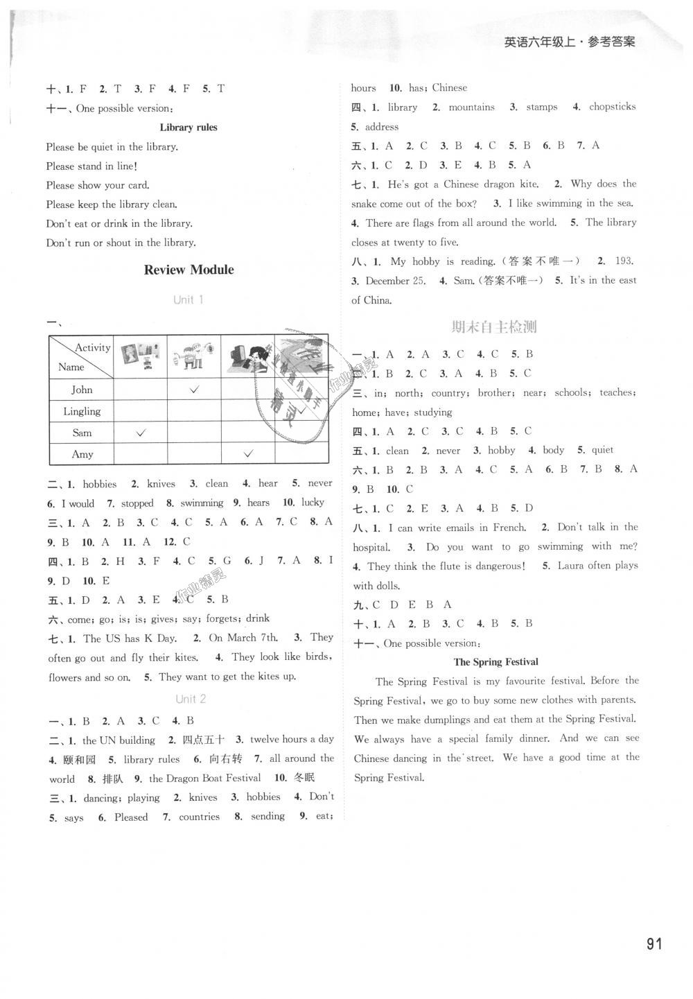 2018年通城學(xué)典課時(shí)作業(yè)本六年級(jí)英語(yǔ)上冊(cè)外研版 第11頁(yè)