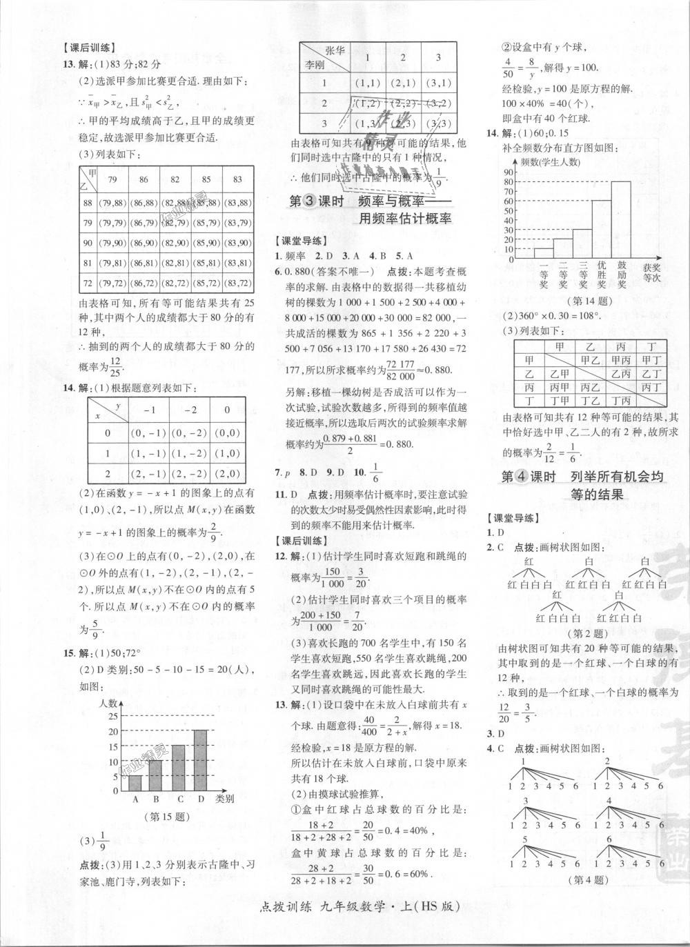 2018年點(diǎn)撥訓(xùn)練九年級數(shù)學(xué)上冊華師大版 第40頁