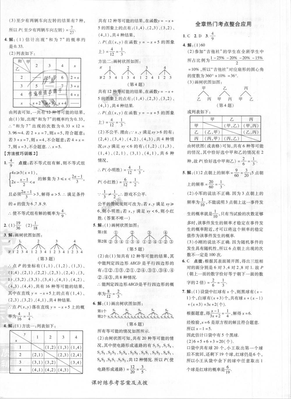 2018年點(diǎn)撥訓(xùn)練九年級數(shù)學(xué)上冊華師大版 第43頁