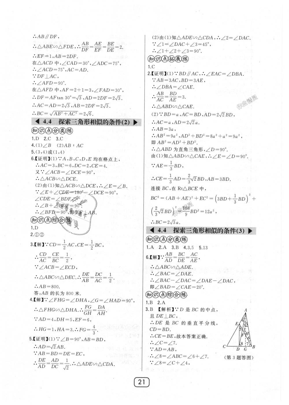 2018年北大绿卡九年级数学上册北师大版 第21页