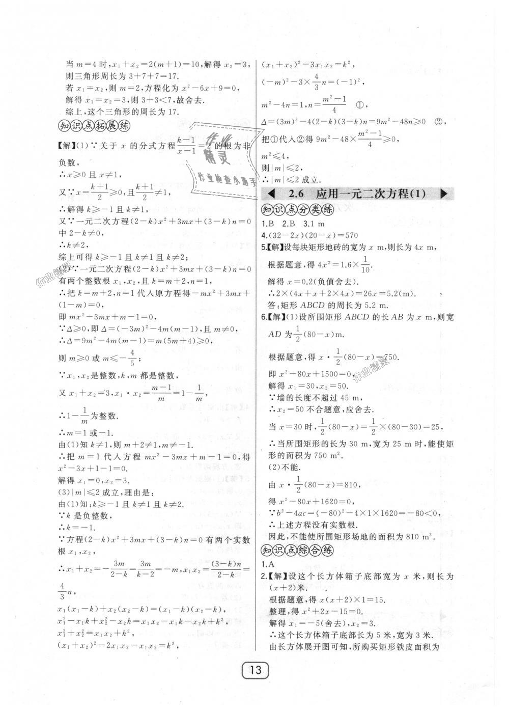 2018年北大绿卡九年级数学上册北师大版 第13页