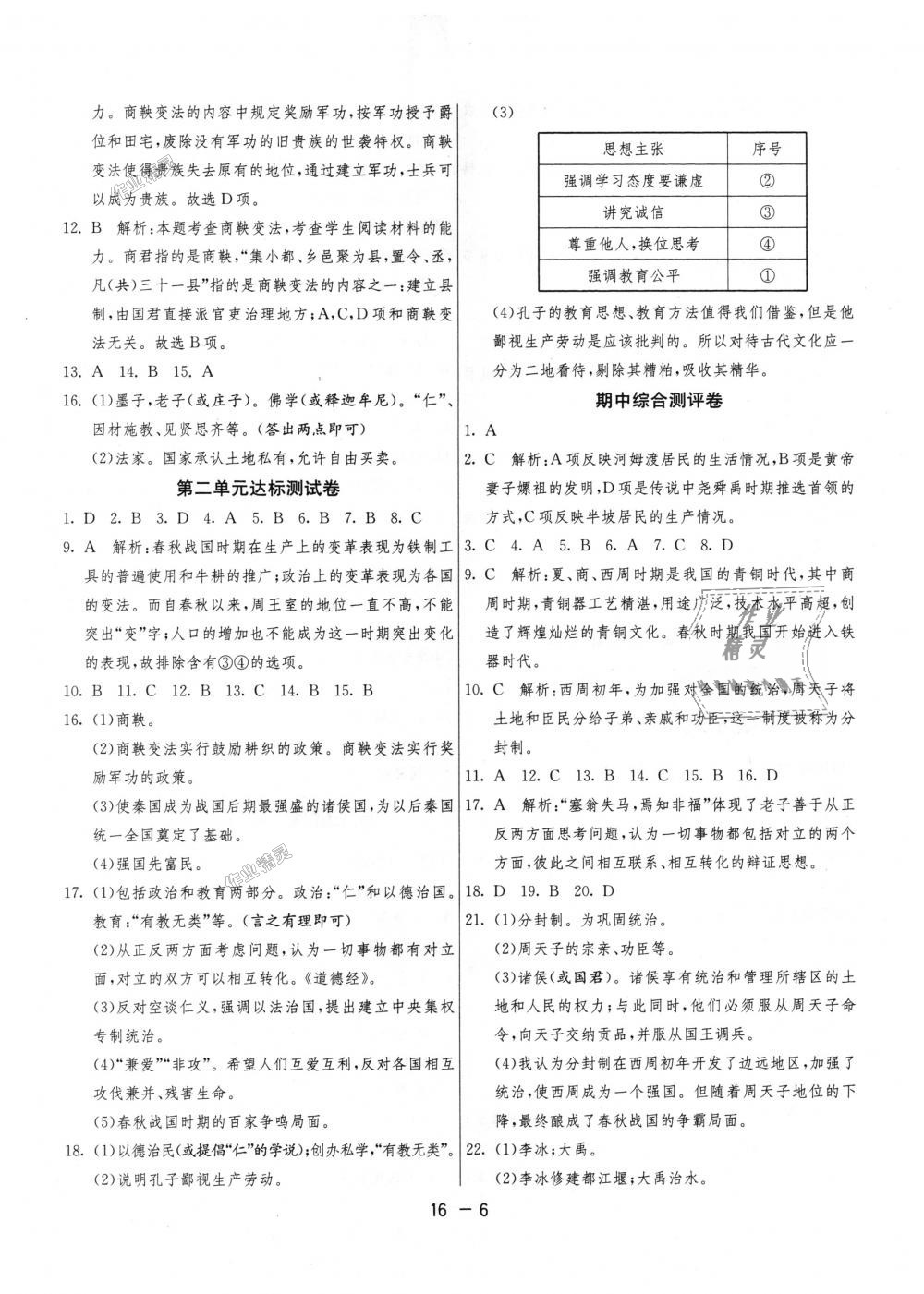 2018年1课3练单元达标测试七年级历史上册人教版 第6页