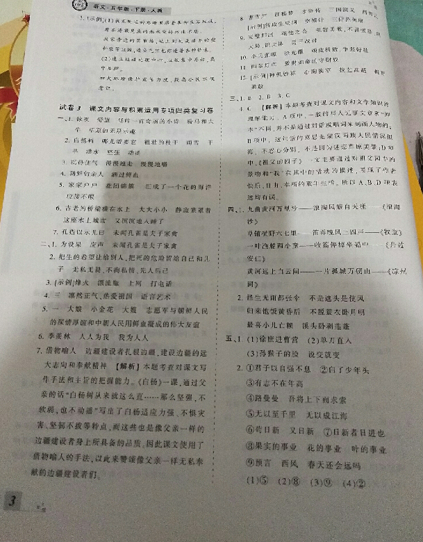 2018年王朝霞各地期末試卷精選五年級語文下冊人教版河北專版 第3頁