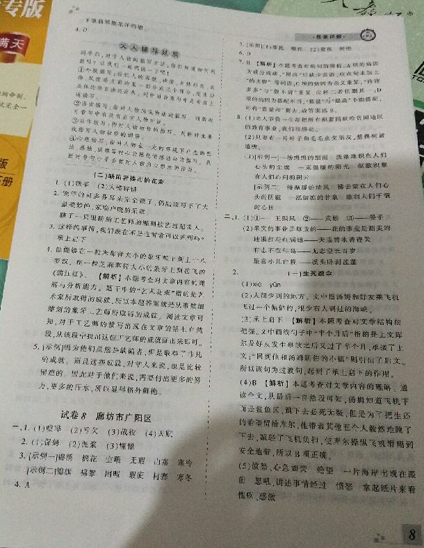 2018年王朝霞各地期末試卷精選五年級語文下冊人教版河北專版 第8頁